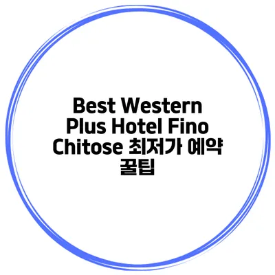 Best Western Plus Hotel Fino Chitose 최저가 예약 꿀팁