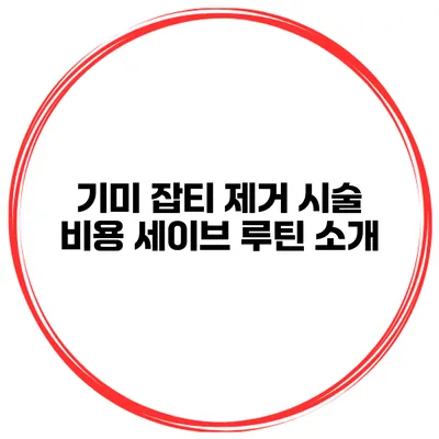 기미 잡티 제거 시술 비용 세이브 루틴 소개