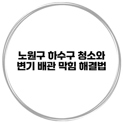 노원구 하수구 청소와 변기 배관 막힘 해결법