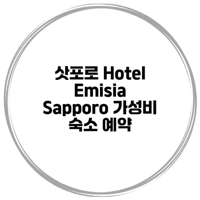 삿포로 Hotel Emisia Sapporo 가성비 숙소 예약