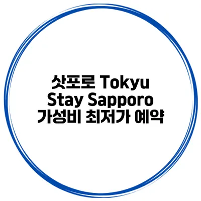 삿포로 Tokyu Stay Sapporo 가성비 최저가 예약