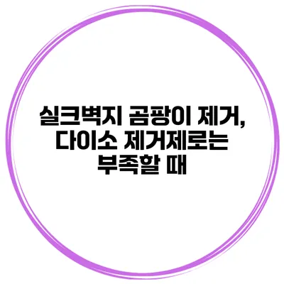 실크벽지 곰팡이 제거, 다이소 제거제로는 부족할 때