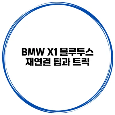 BMW X1 블루투스 재연결 팁과 트릭