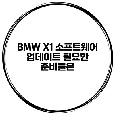 BMW X1 소프트웨어 업데이트 필요한 준비물은?