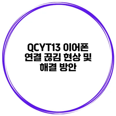 QCYT13 이어폰 연결 끊김 현상 및 해결 방안