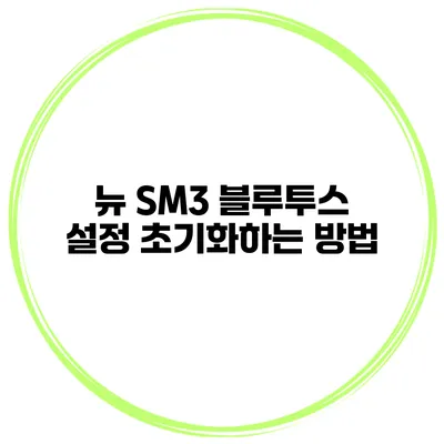 뉴 SM3 블루투스 설정 초기화하는 방법