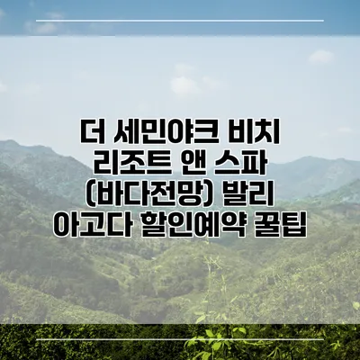더 세민야크 비치 리조트 앤 스파 (바다전망) 발리 아고다 할인예약 꿀팁