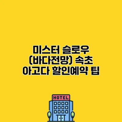 미스터 슬로우 (바다전망) 속초 아고다 할인예약 팁