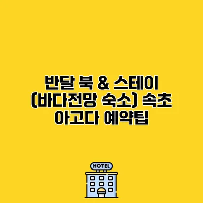 반달 북 & 스테이 (바다전망 숙소) 속초 아고다 예약팁