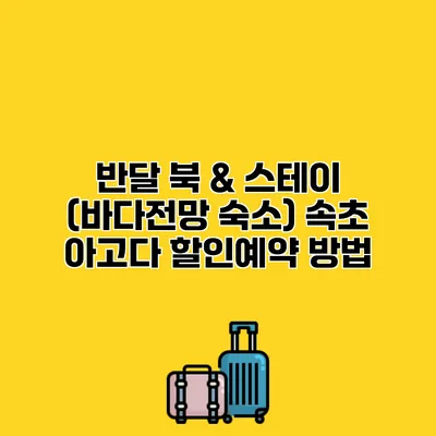 반달 북 & 스테이 (바다전망 숙소) 속초 아고다 할인예약 방법