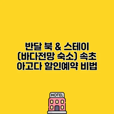 반달 북 & 스테이 (바다전망 숙소) 속초 아고다 할인예약 비법