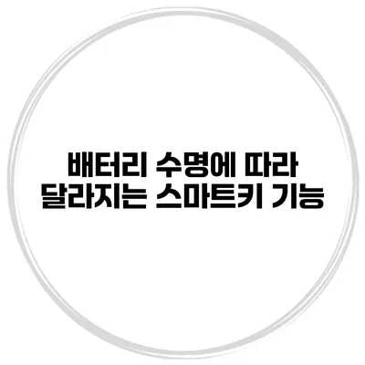 배터리 수명에 따라 달라지는 스마트키 기능