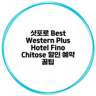 삿포로 Best Western Plus Hotel Fino Chitose 할인 예약 꿀팁