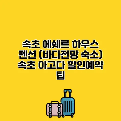속초 에쉐르 하우스 펜션 (바다전망 숙소) 속초 아고다 할인예약 팁