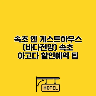 속초 엔 게스트하우스 (바다전망) 속초 아고다 할인예약 팁