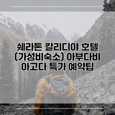 쉐라톤 칼리디야 호텔 (가성비숙소) 아부다비 아고다 특가 예약팁