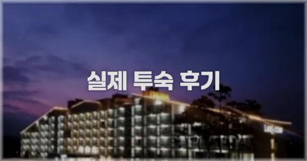 💬 실제 투숙 후기