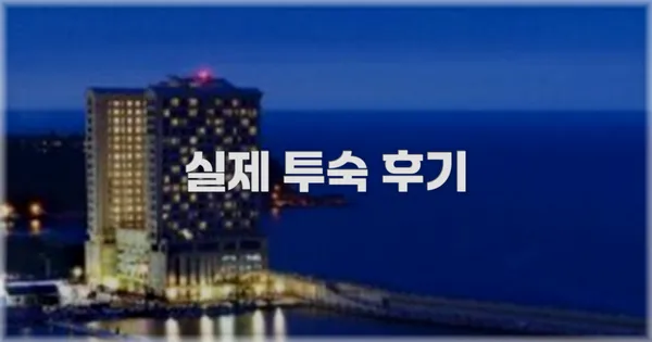 💬 실제 투숙 후기