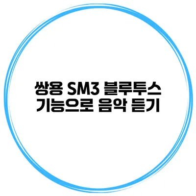 쌍용 SM3 블루투스 기능으로 음악 듣기