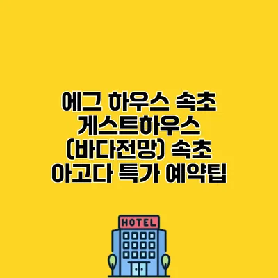 에그 하우스 속초 게스트하우스 (바다전망) 속초 아고다 특가 예약팁