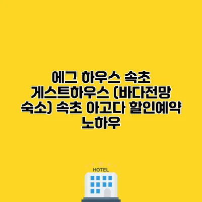 에그 하우스 속초 게스트하우스 (바다전망 숙소) 속초 아고다 할인예약 노하우