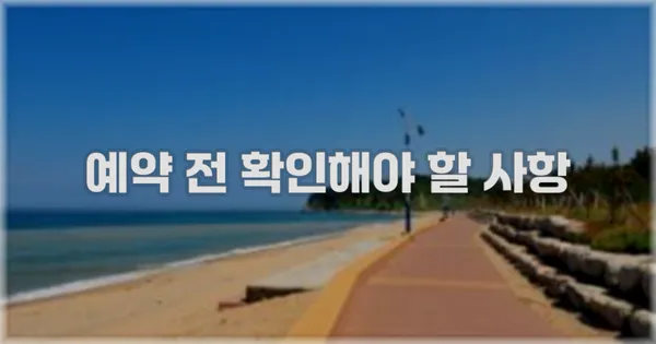 예약 전 확인해야 할 사항