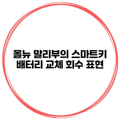 올뉴 말리부의 스마트키 배터리 교체 회수 표현