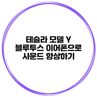 테슬라 모델 Y 블루투스 이어폰으로 사운드 향상하기