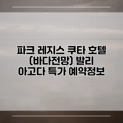 파크 레지스 쿠타 호텔 (바다전망) 발리 아고다 특가 예약정보
